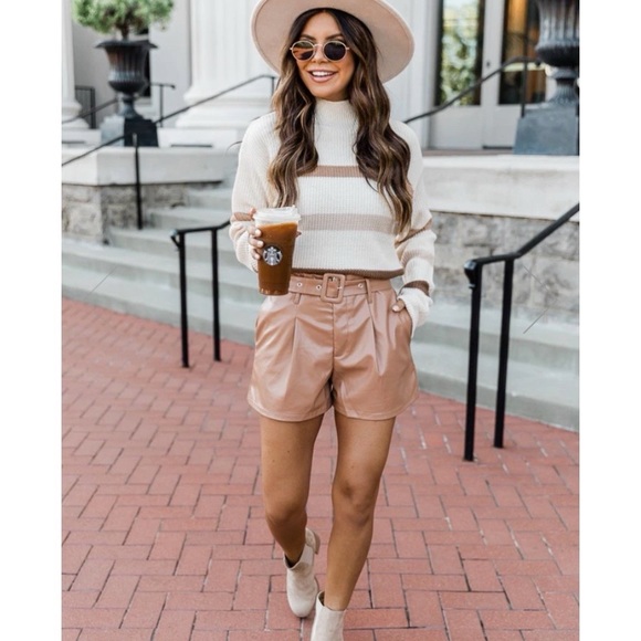 NWT Belted Pleather Shorts - Picture 5 of 8